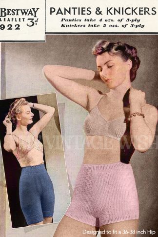 1940s WW2 Knitting Pattern for Panties & Bloomers – Vintage Service Underwear