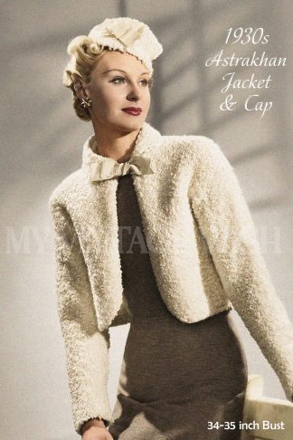 Vintage 1930s Ladies Astrakhan Jacket and Hat Knitting Pattern