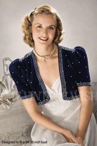 Vintage 1940s Ladies Beaded Bolero Knitting Pattern