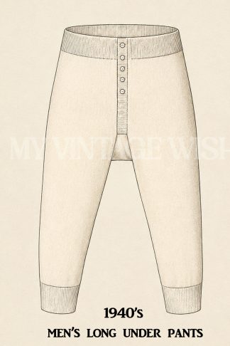 Vintage 1940s Men's Long Johns Knitting Pattern