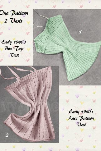 Vintage 1940s Camisole Vest Knitting Pattern with Two Designs