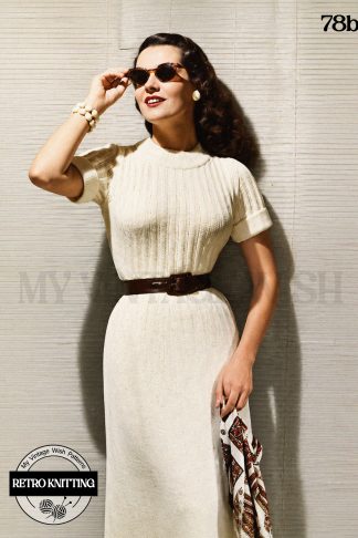 Vintage 1950s Slim Summer Dress Knitting Pattern
