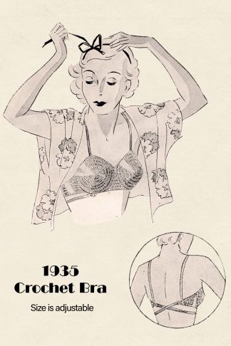 1940s Adjustable Crochet Bra Pattern | Vintage Lingerie with Backless Straps