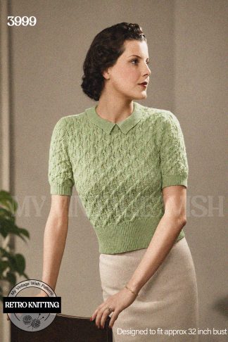 1930s Lacy Summer Jumper Knitting Pattern | Vintage Ladies Lace Sweater