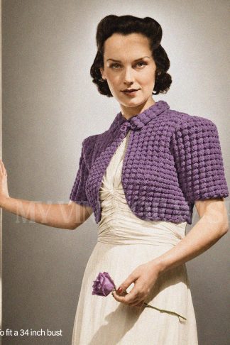 1930s Crochet Bolero Pattern | Vintage Capelet | Bust 34