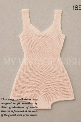 1940s Cami-knickers Knitting Pattern Bust 32–34