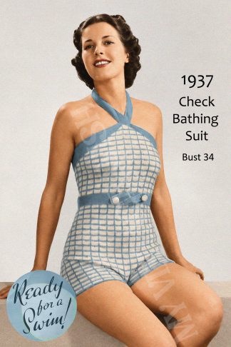 1930s Halter Neck Knitted Bathing Suit Pattern – Bust 34"
