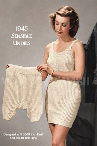 1940s Wartime Thermal Undies Knitting Pattern Bust 35–37