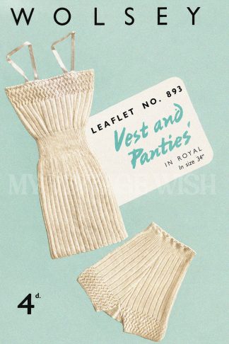 1940s Ladies' Knitted Underwear Pattern | Vest and Knickers