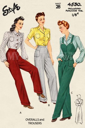 1940s Wartime Dungarees & Slacks Sewing Pattern