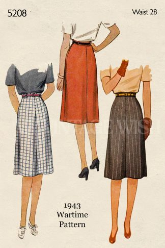 1940s Wartime Four Panel Skirt Sewing Pattern – Easy Make