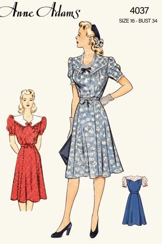 1940s Yoked Tea Dress Sewing Pattern