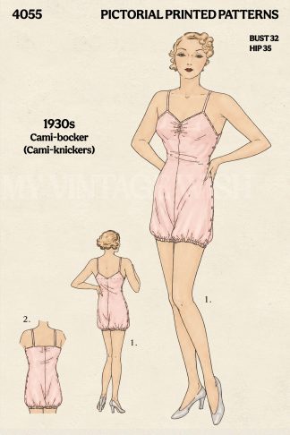 1930s Camibockers Sewing Pattern – Vintage One-Piece Lingerie