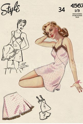 1940s Chemise and Knickers Sewing Pattern – Vintage Lingerie Set