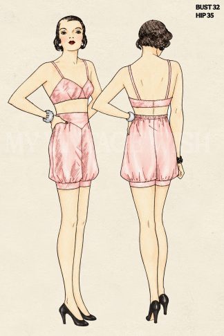 1930s Bra and Bloomers Sewing Pattern – Vintage Lingerie Set