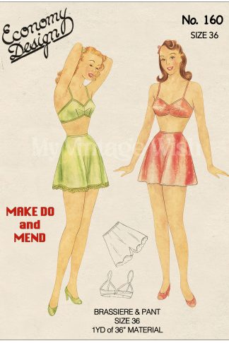 1940s Knickers and Brassiere Sewing Pattern – Vintage Lingerie Set
